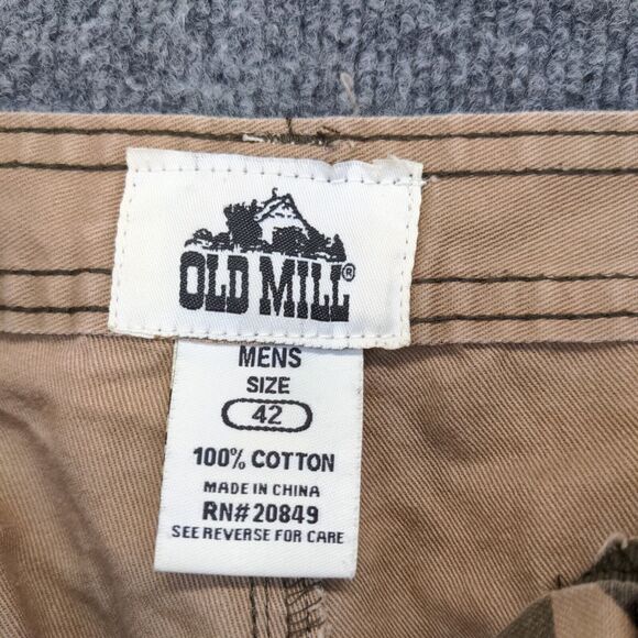 Old Mill Mens Camo Cargo Shorts Green Size 42 Cotton Pockets - Picture 10 of 10